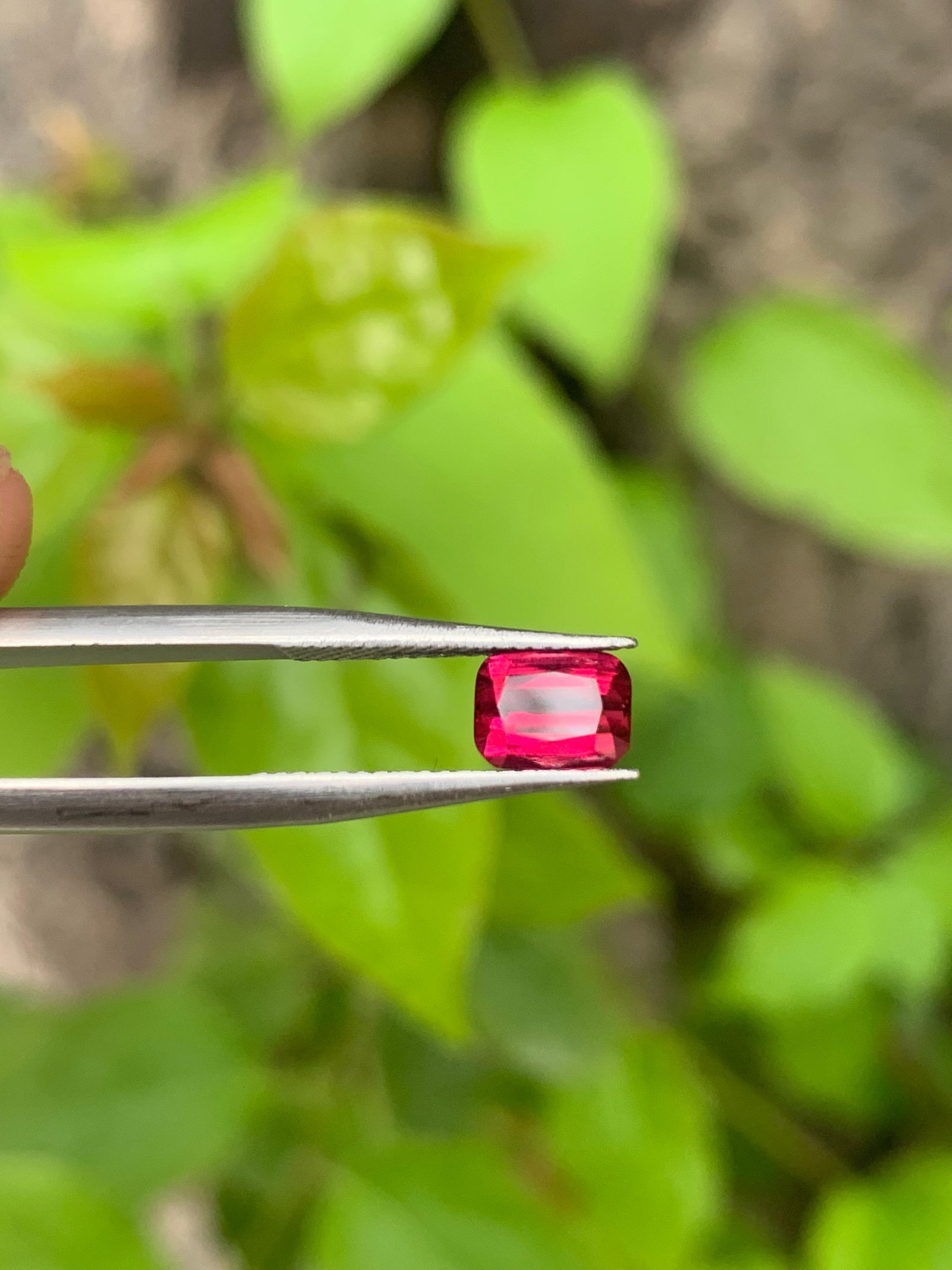 Natural Pink Red Spinel 0.9 Carat Cushion Cut Gemstone